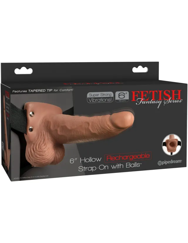 Pipedream Fetish Fantasy 6 inch holle voorbinddildo vibrerend set