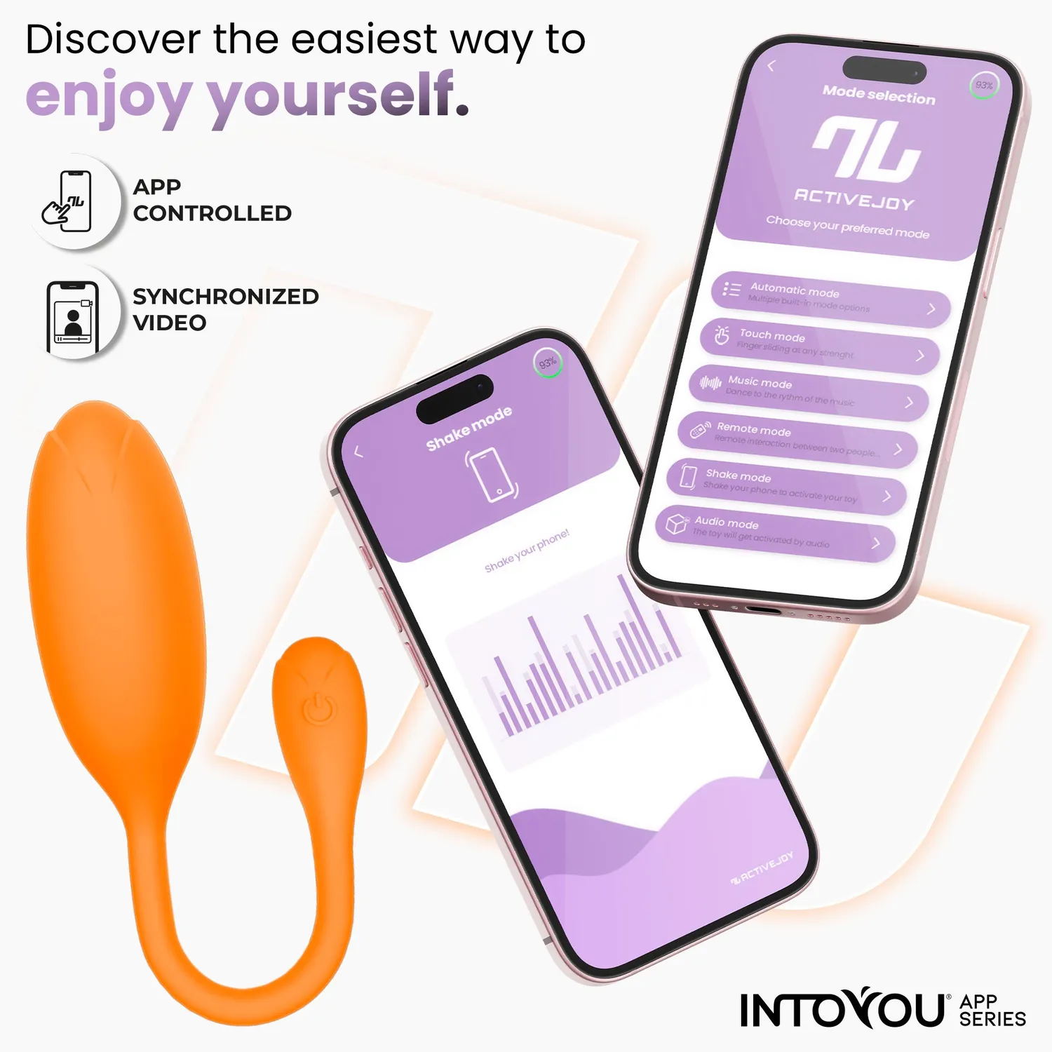 Intoyou Logan vibrerend ei oranje met app