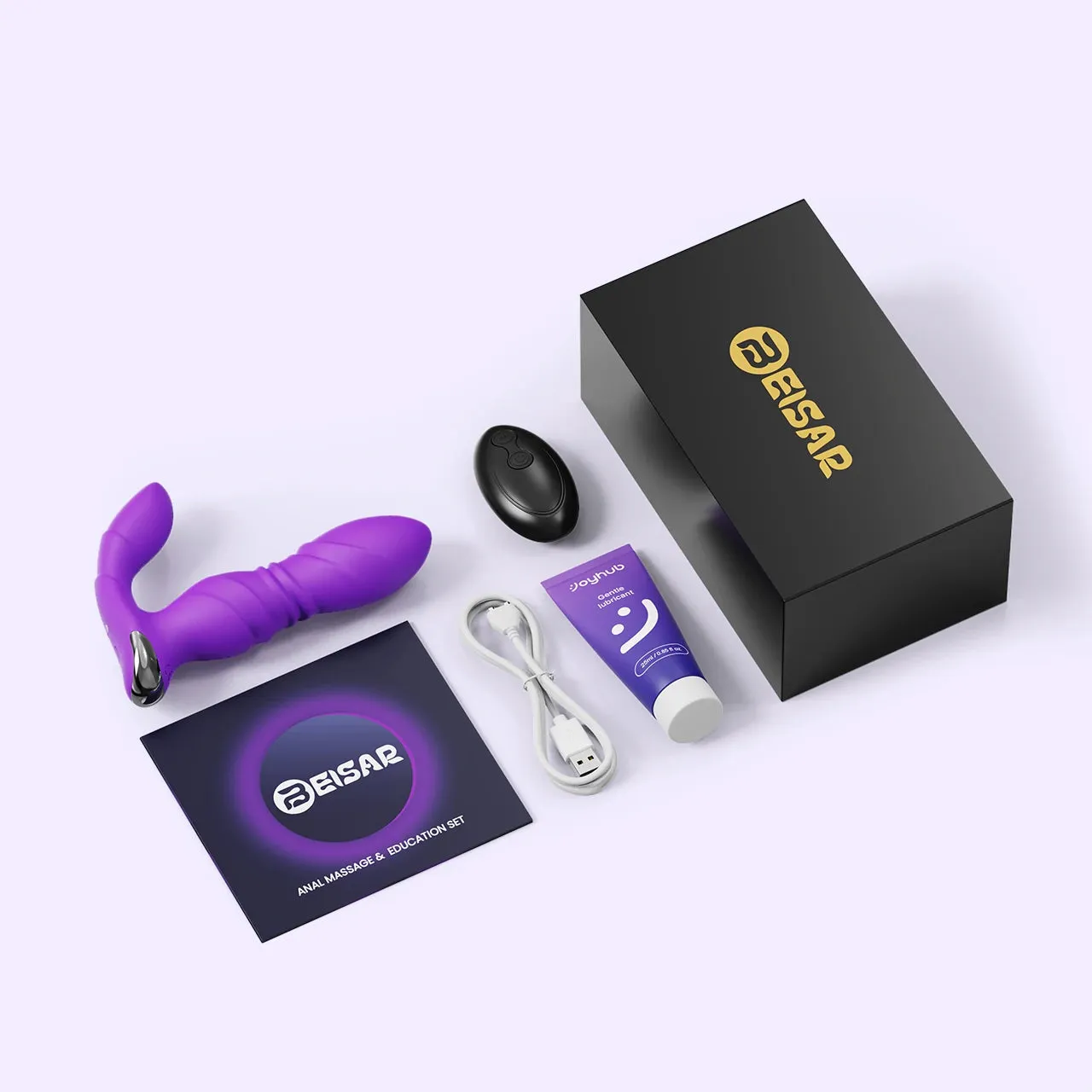 Beisar VividPulse draagbare vibrerende dildo paars