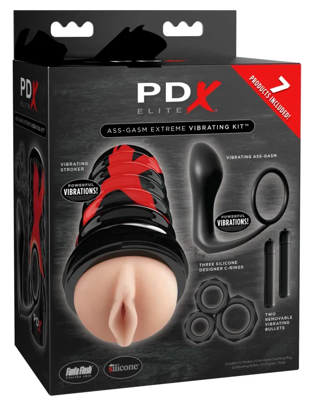Pipedream PDX Elite Ass-Gasm Extreme Vibrating Kit masturbatorset