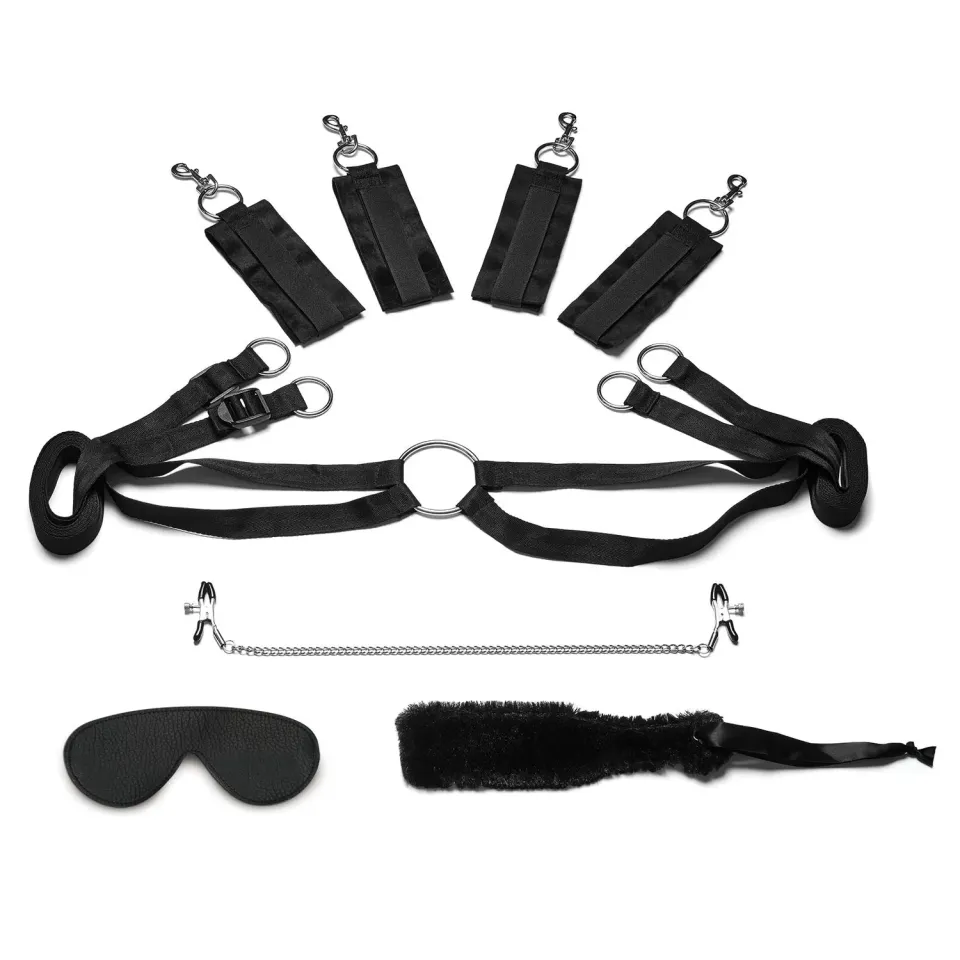 Lux Fetish Fuzzy Bedspreaders bondageset 4-delig