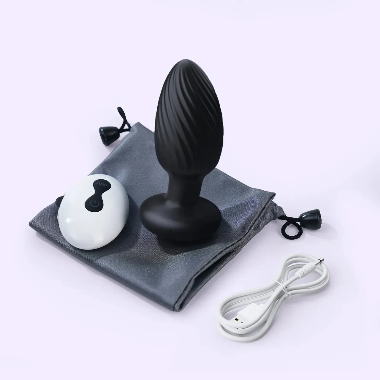Beisar Pearlconch roterende buttplug zwart trilling