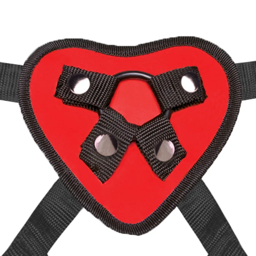 Lux Fetish Red Heart strap-on harnas verstelbaar