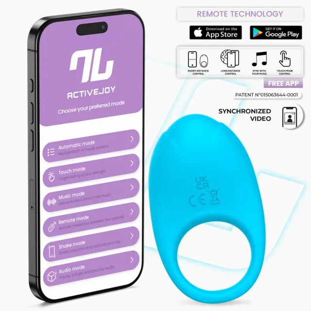 Intoyou Ringo vibrerende penisring blauw met app