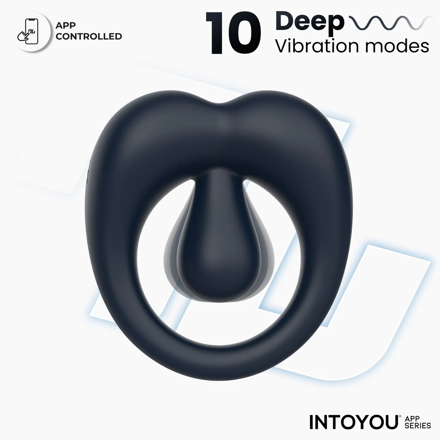 Intoyou Kenny penisring vibrerend donkerblauw met app