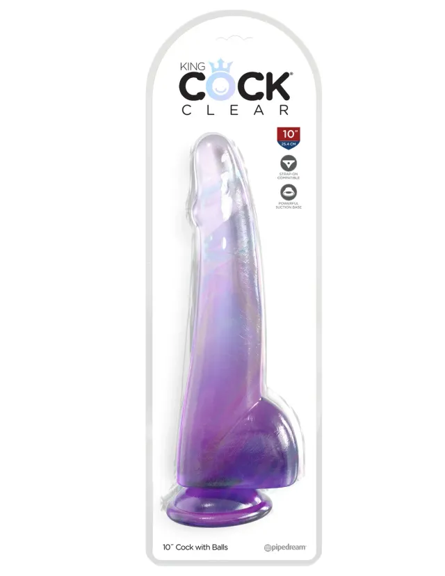 Pipedream King Cock 10" Cock with Balls dildo paars realistisch