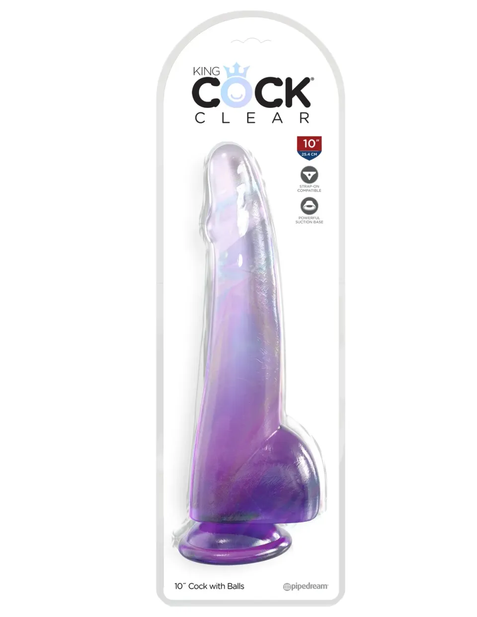 Pipedream King Cock 10" Cock with Balls dildo paars realistisch