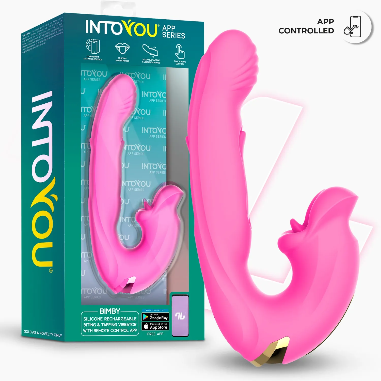 Intoyou Bimby vibrator met app, tapping en biting