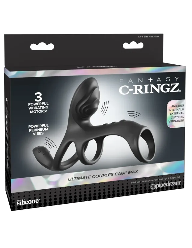 Pipedream Fantasy C-Ringz Ultimate Couples Cage Max cockring 3 motors