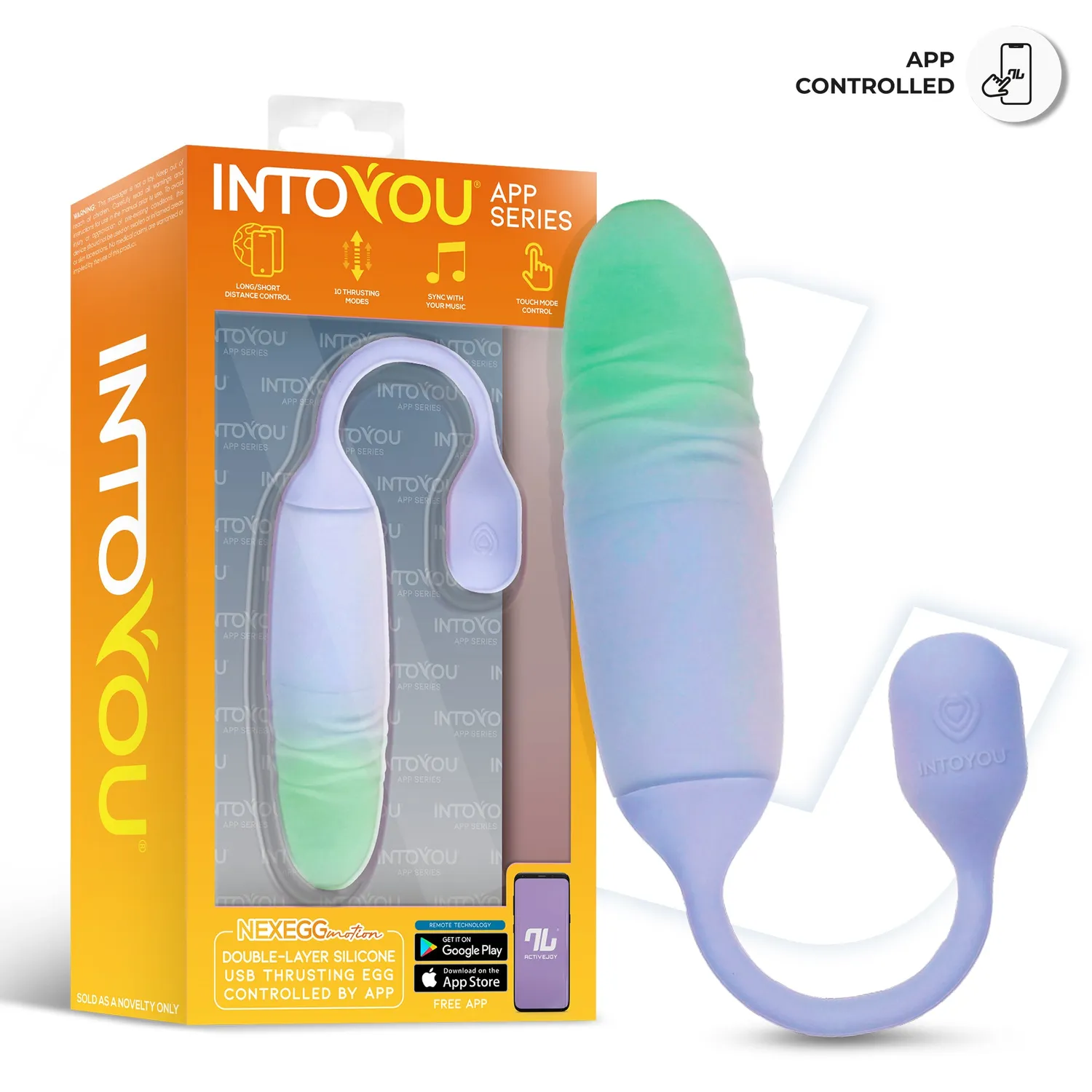 Intoyou NexEgg Motion vibrerend ei lila pistache thrusting