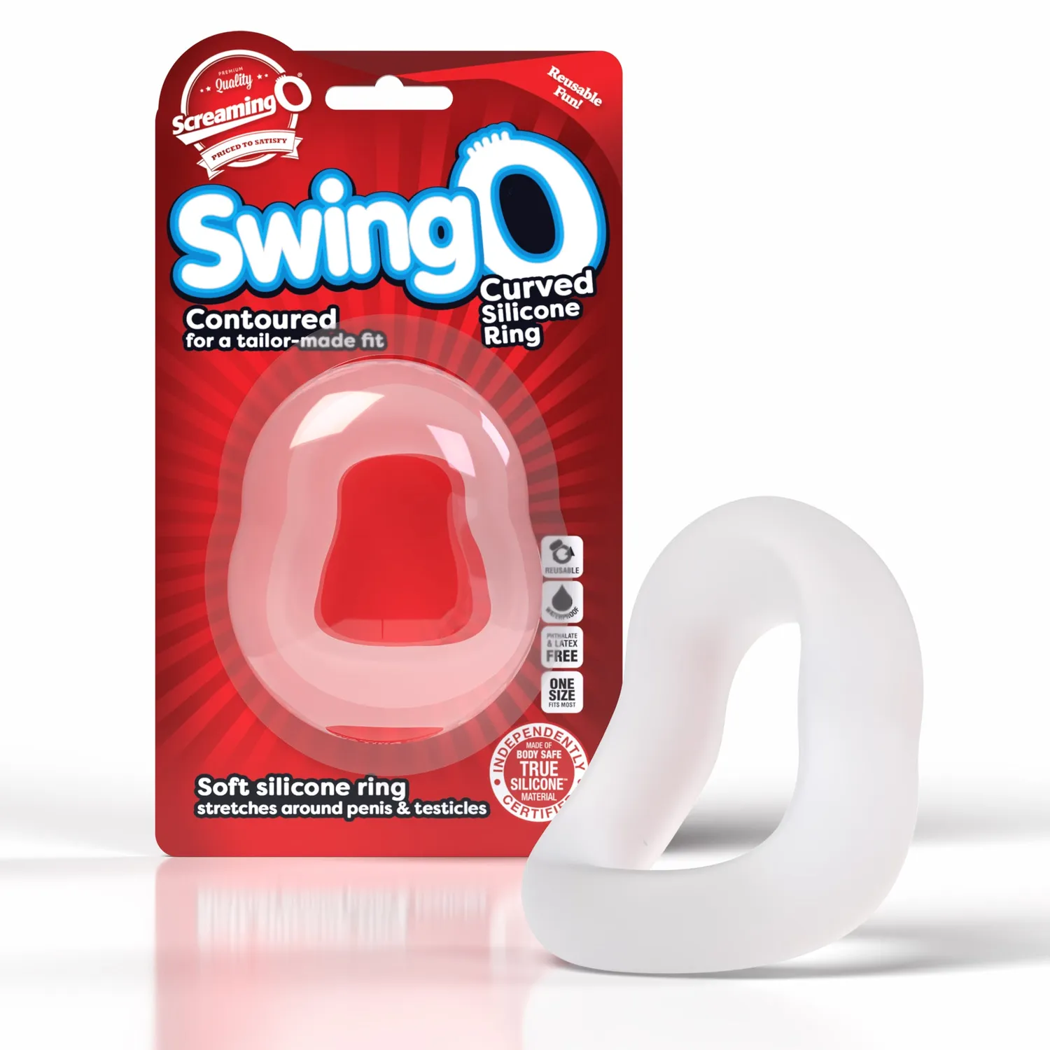 Screaming O SwingO Curve cockring grijs siliconen