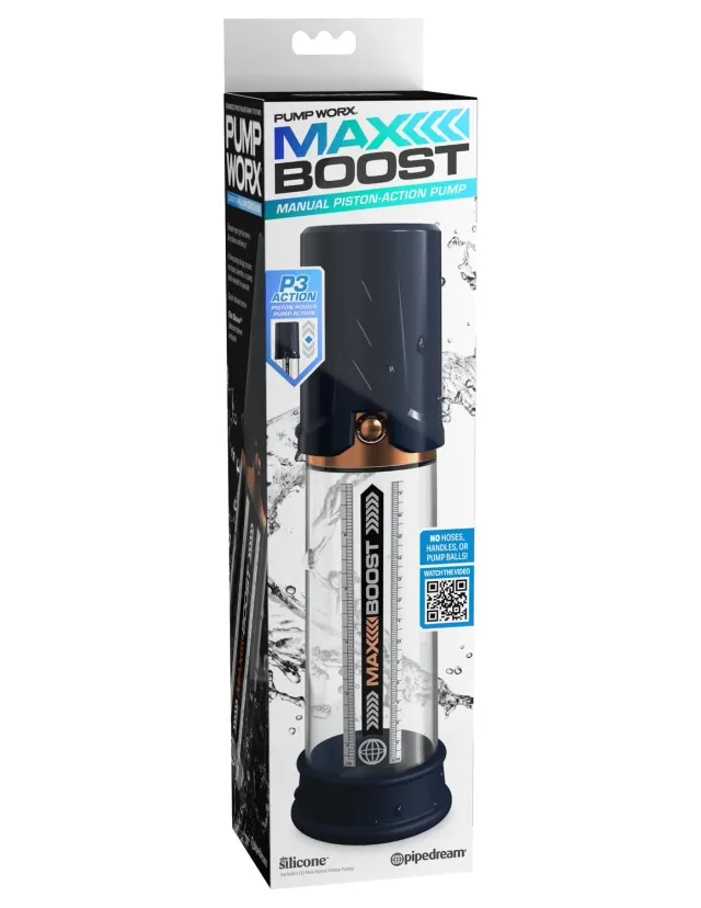 Pipedream Pump Worx Max Boost penispomp blauw transparant
