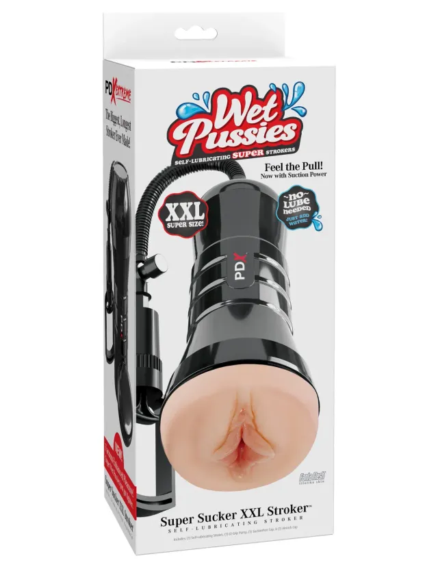 Pipedream Wet Pussies Super Sucker XXL stroker met zuigpomp