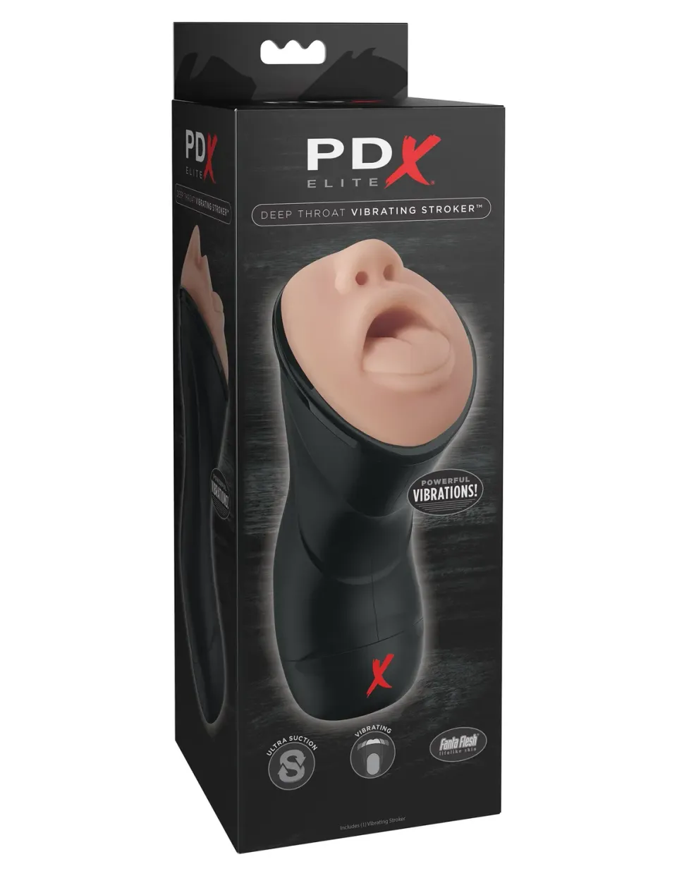 Pipedream PDX Elite Deep Throat masturbator vibrerend