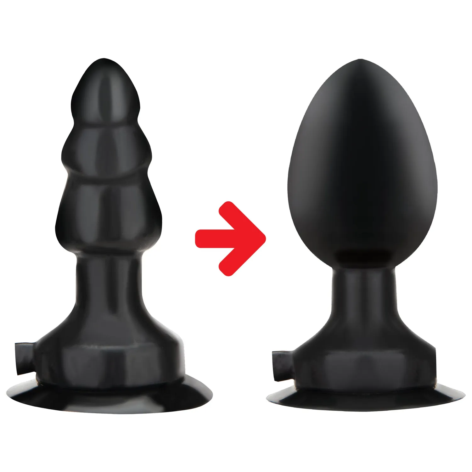 Lux Fetish Opblaasbare Vibrerende Buttplug 10 cm met Zuignap