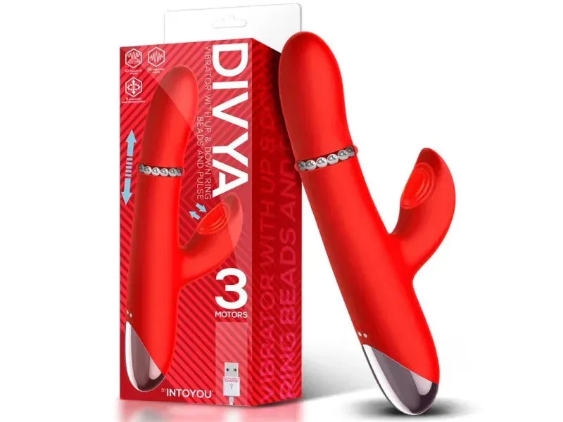 Intoyou Divya vibrator kralenring op-neer silicone