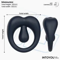 Intoyou Kenny vibrerende cockring donkerblauw met app