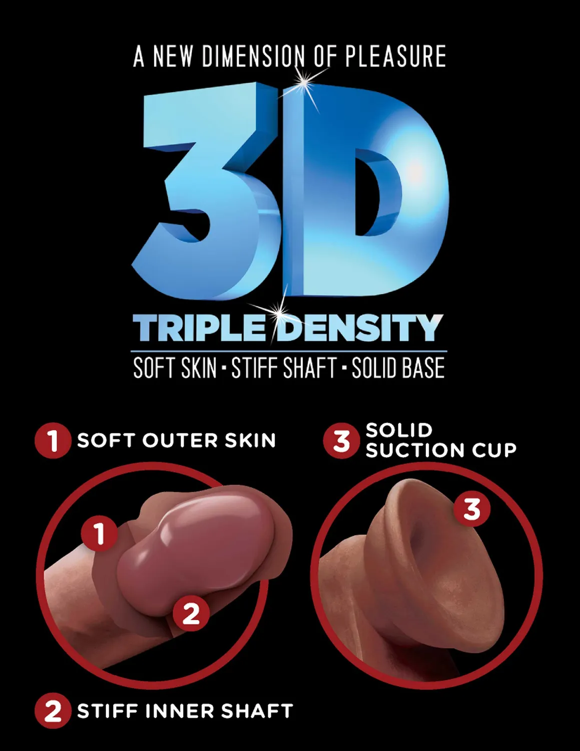 Pipedream King Cock Plus 6 Triple Density dildo realistisch