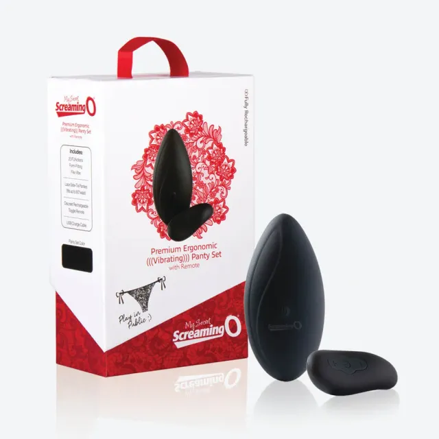 Screaming O Premium Ergonomic slip vibrator zwart 20 standen oplaadbaar