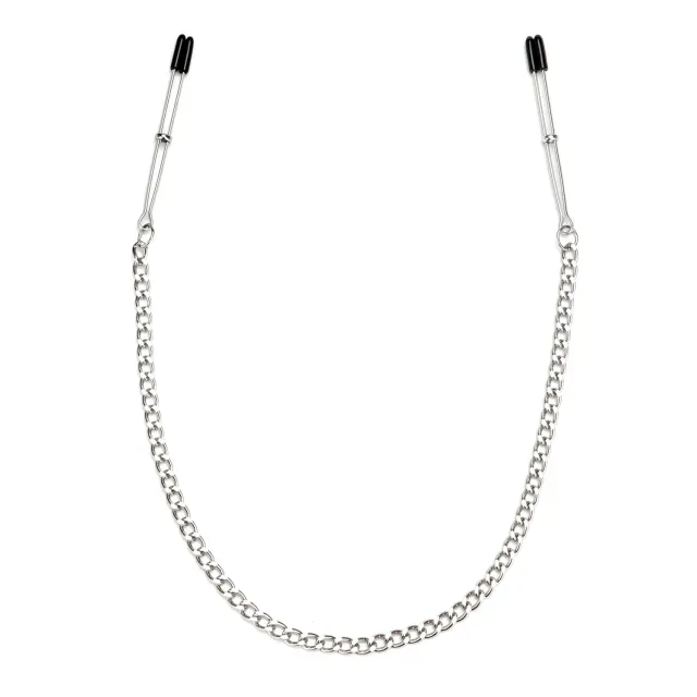 Lux Fetish Adjustable Tweezer tepelklemmen met ketting metaal