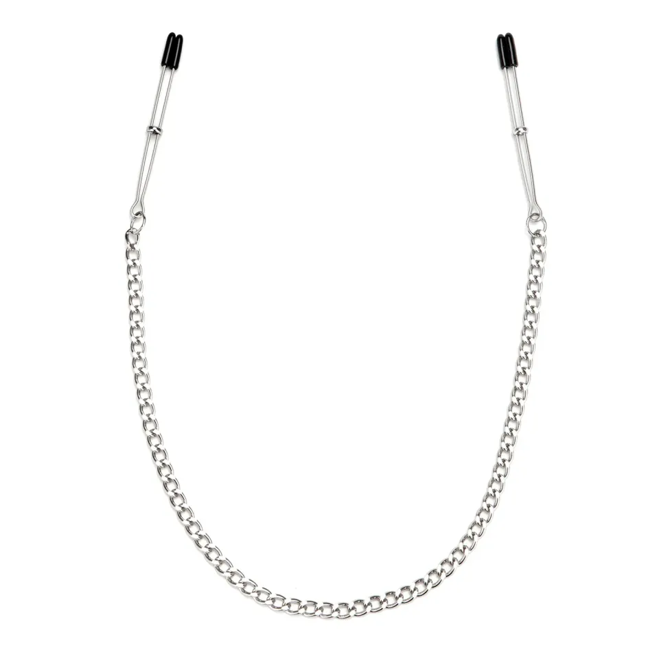 Lux Fetish Adjustable Tweezer tepelklemmen met ketting metaal