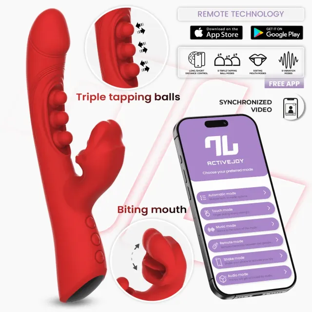 Intoyou Trixy Rabbit Vibrator met App tikkend 4 motors