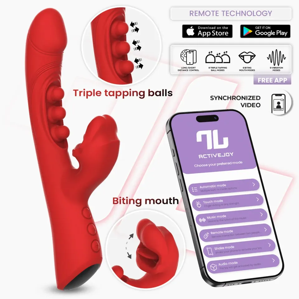 Intoyou Trixy Rabbit Vibrator met App tikkend 4 motors