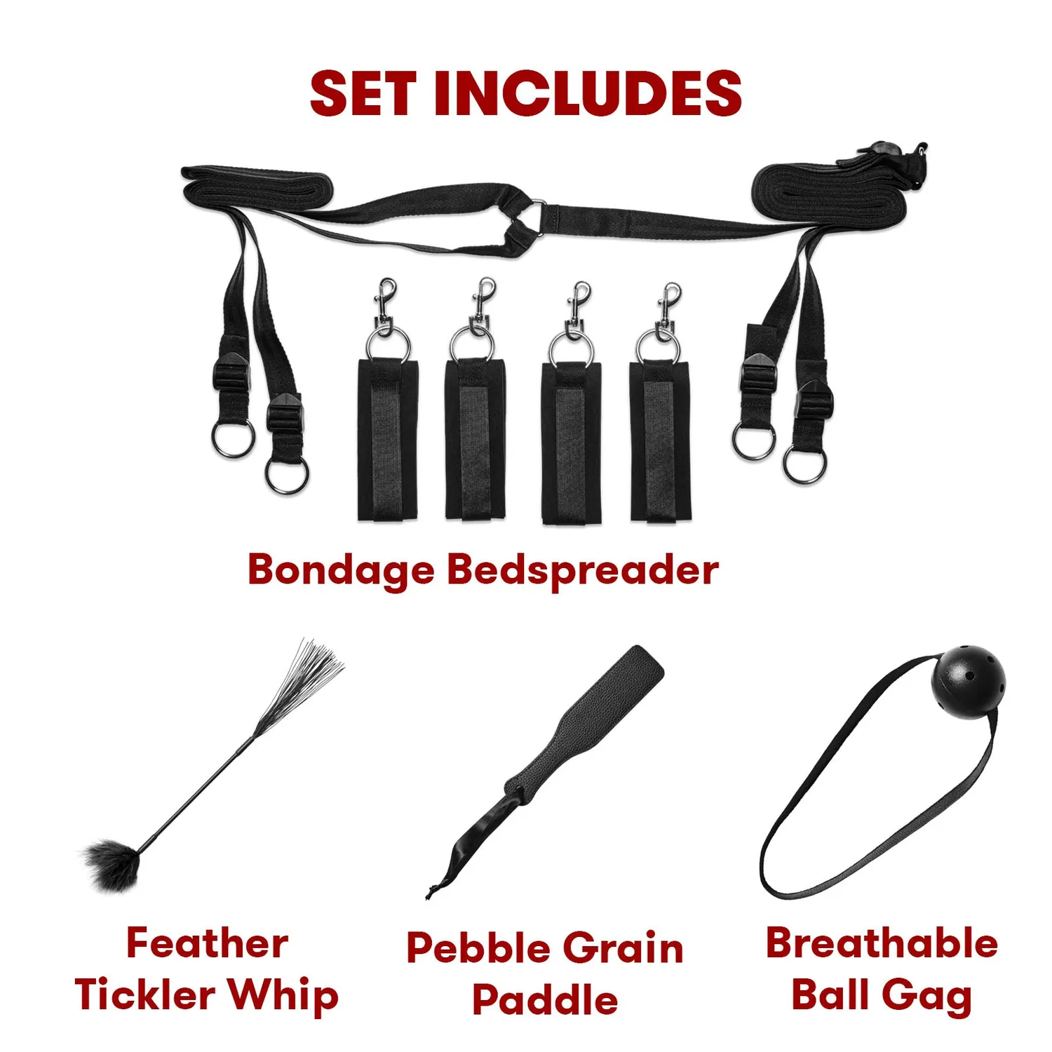 Lux Fetish Bondage In-A-Box bed restraint set 20-delig