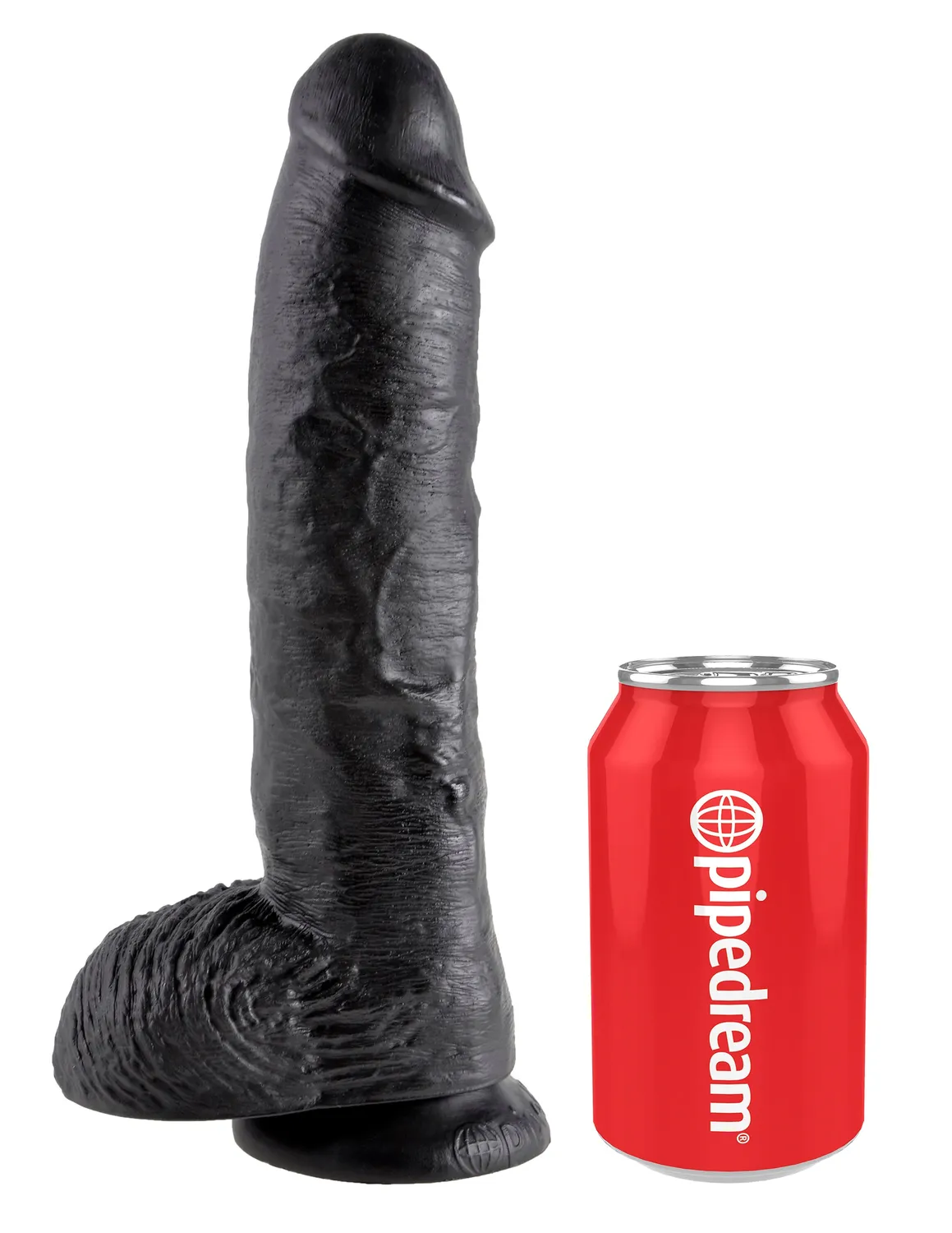 Pipedream King Cock 10 inch dildo met ballen zwart realistisch