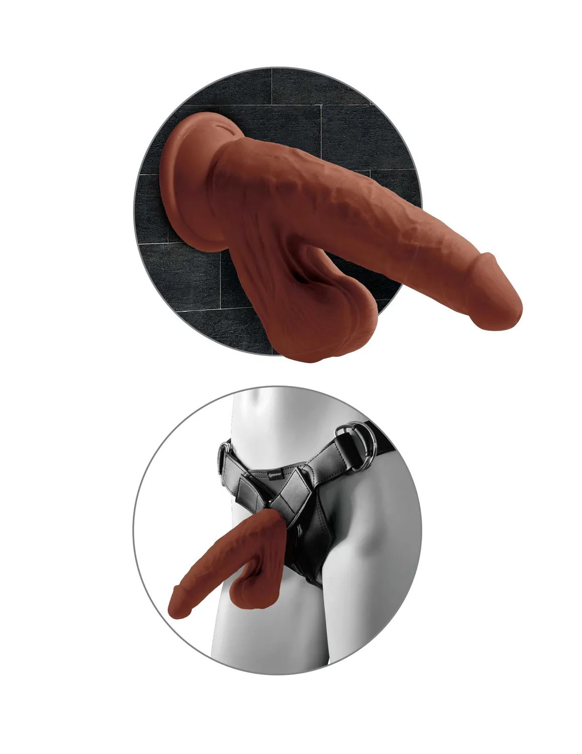 Pipedream King Cock 8 Triple Density Cock dildo With Swinging Balls