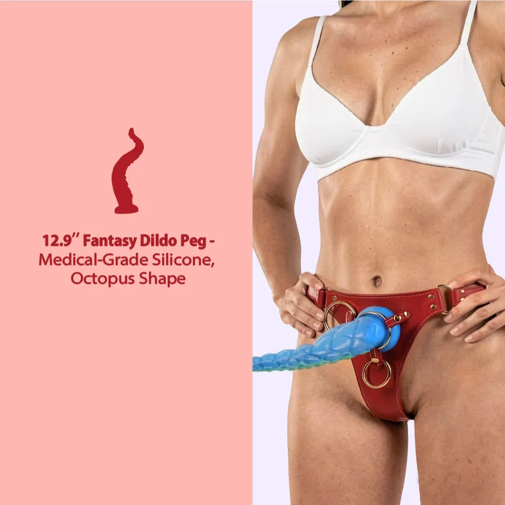 Beisar Bondage Pleasure Set Divers strap-on set rood siliconen