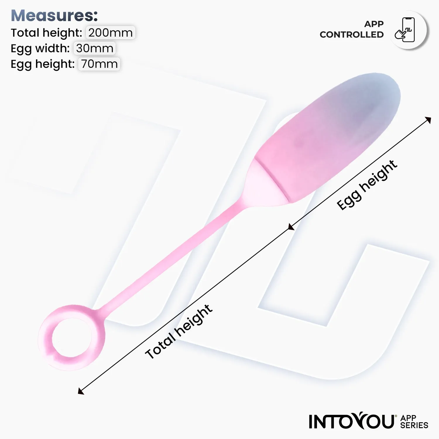 Intoyou vibrerend ei blauw roze met app 10 standen