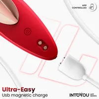 Intoyou APP slipvibrator rood met magneet