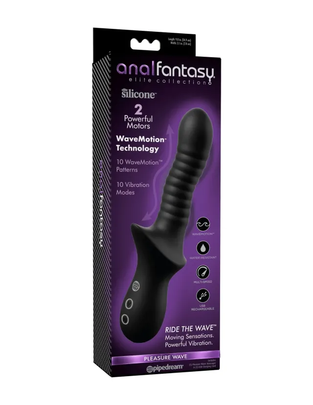 Pipedream Anal Fantasy Pleasure Wave anaalvibrator zwart oplaadbaar