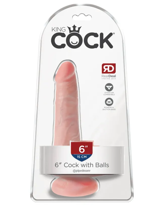 Pipedream King Cock 6 inch dildo met ballen licht