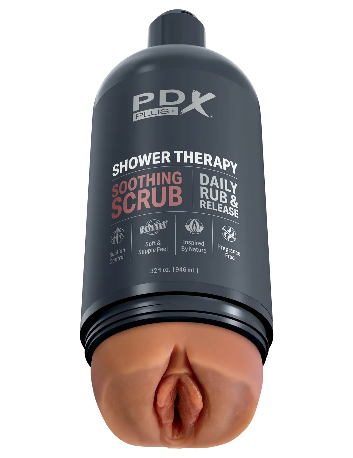 Pipedream PDX Plus Shower Therapy Soothing Scrub stroker Tan