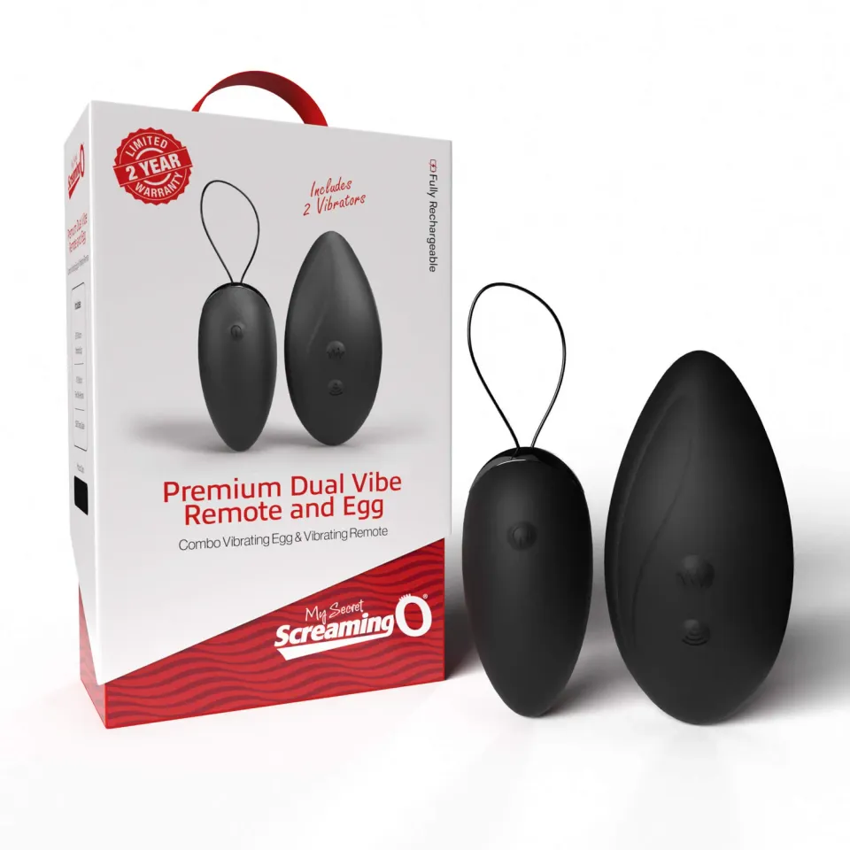 Screaming O Premium Dual Vibe vibrerend ei zwart remote