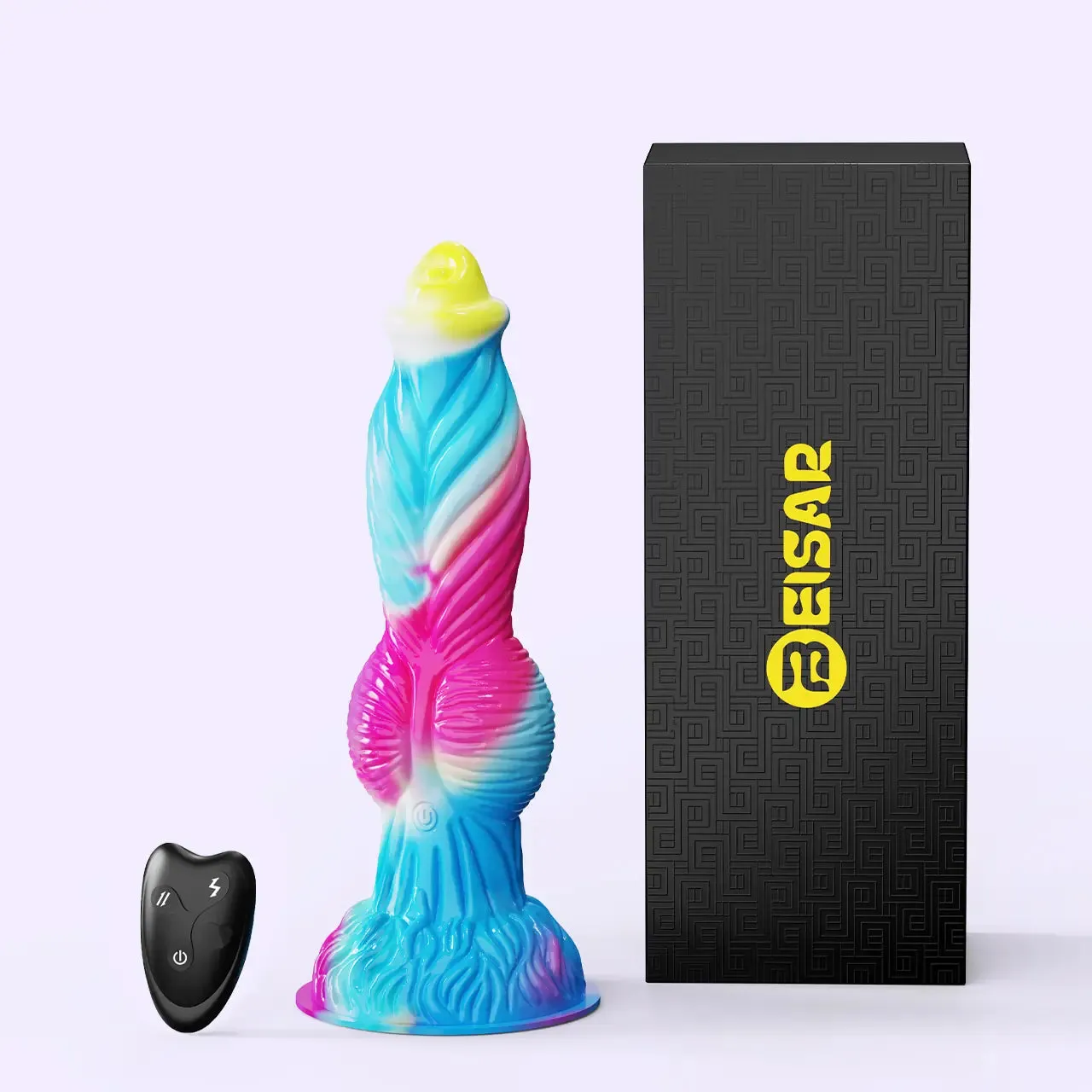 Beisar PhoenixGP fantasy dildo blauw-roze met app 26 cm