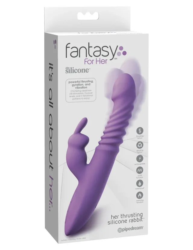Pipedream Fantasy For Her Thrusting rabbit vibrator paars verwarmend