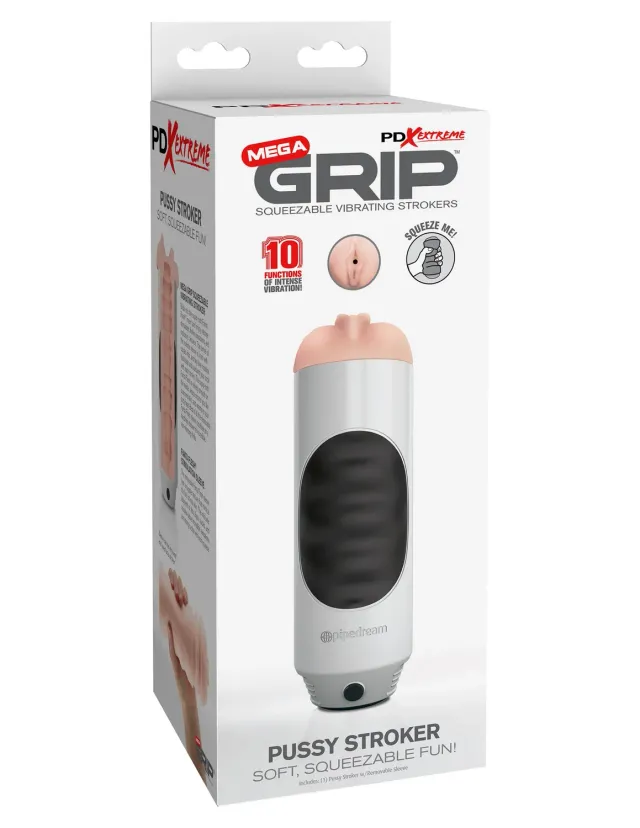 PDX Extreme Mega Grip vibrerende masturbator knijpbaar