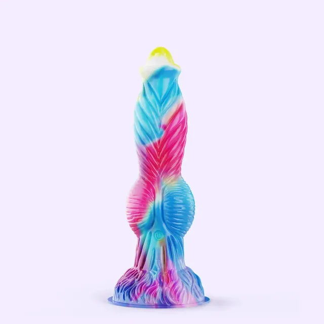 Beisar PhoenixGP fantasy dildo blauw-roze met app 26 cm