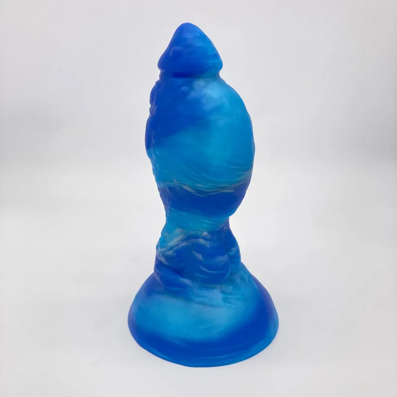 Tentickle Toady Stool Blue Silver dildo medium flop