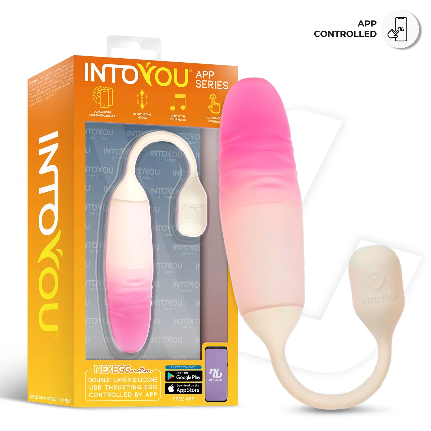 Intoyou NexEgg Motion vibratie-ei thrusting beige/roze