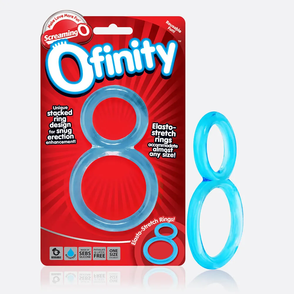 Screaming O Ofinity cockring blauw dubbel rekbaar