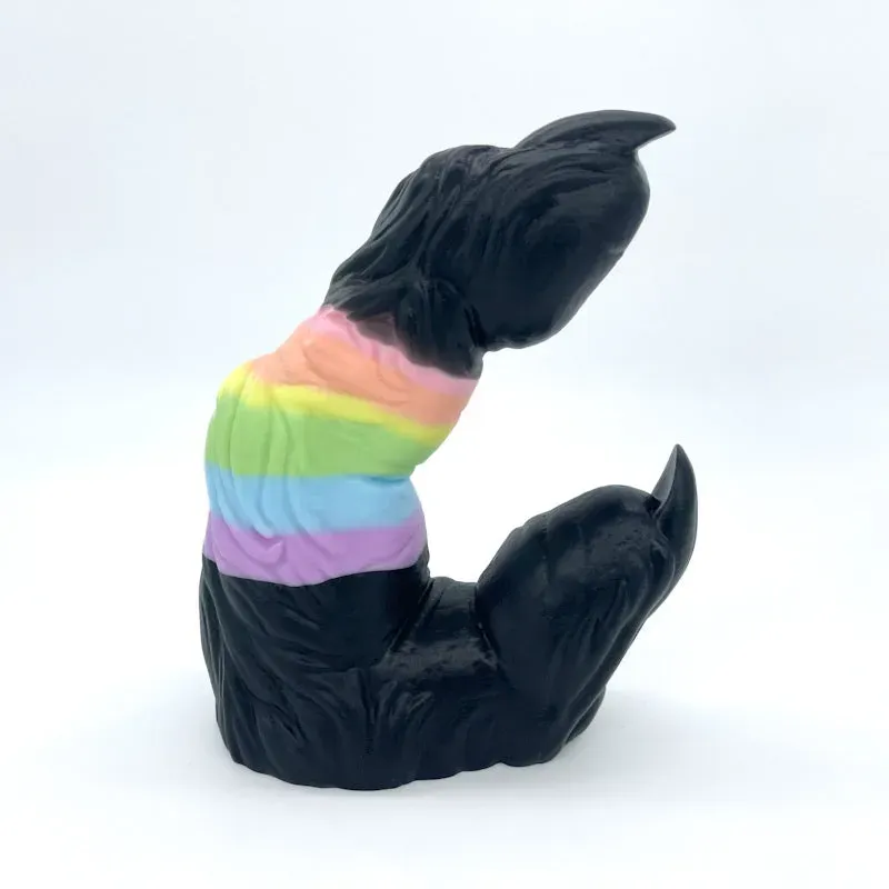 Tentickle Wölfing Black Rainbow small dildo super soft