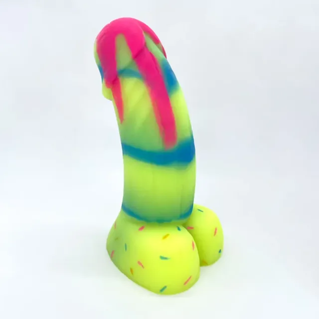 Tentickle Woodsman Cake Drip Dildo Medium Soft UV Pride