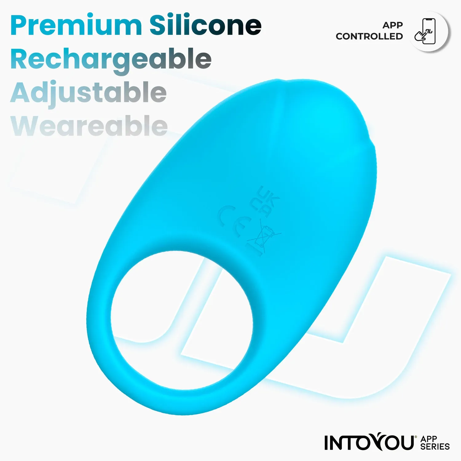 Intoyou Ringo cockring vibrerend blauw met app
