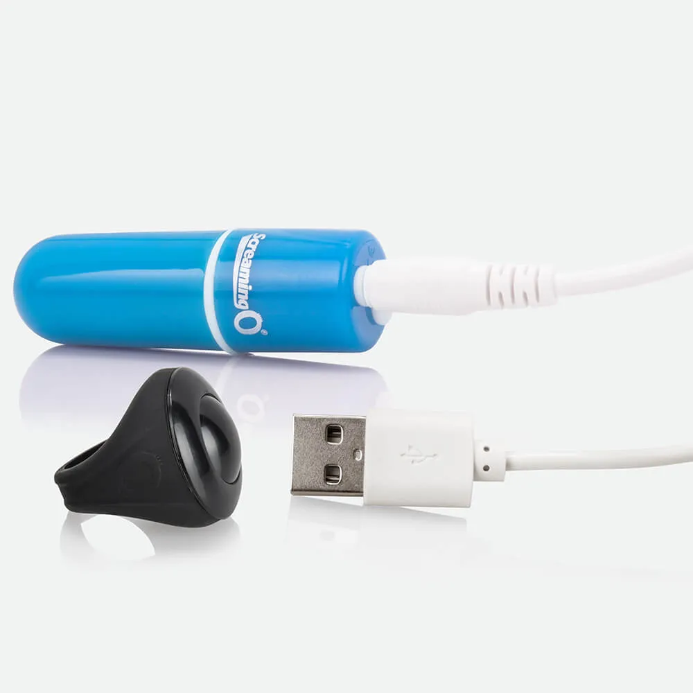 Screaming O Charged Vooom Remote Control Bullet vibrator blauw