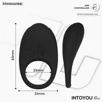 Intoyou Ringo Penisring Vibrerend met App Zwart