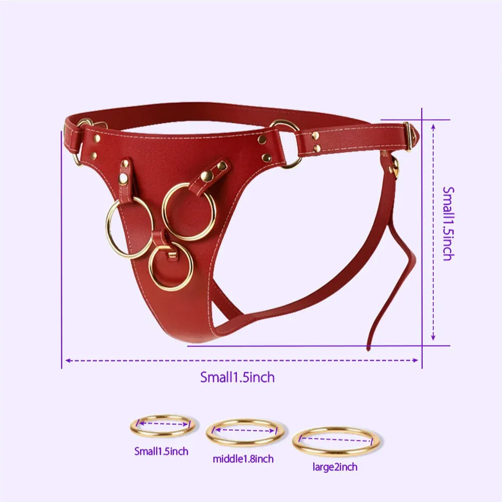 Beisar Bondage Pleasure Set Divers strap-on set rood siliconen